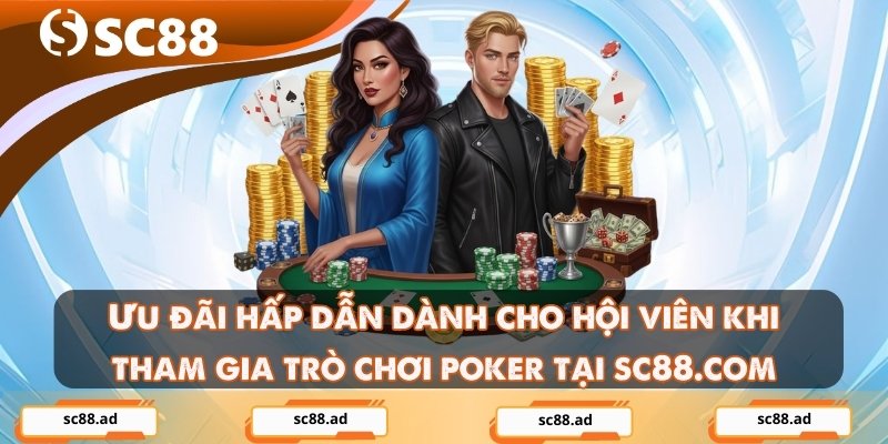 Ưu đãi hấp dẫn dành cho hội viên khi tham gia trò chơi poker tại sc88.com